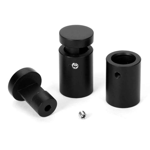 Side Clamp Standoffs Three Quarter By One Inch Black Aluminum Edge Grip For Glass Burglarproof Sign Hardware Set
