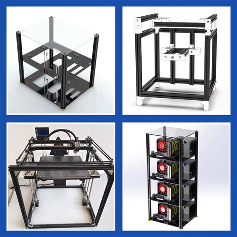 1010 Series T Slot Aluminum Extrusion 1 Inch By 1 Inch 25mm Square European Standard Anodized Black 1500mm Length for DIY frames