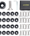✝️ SLKFHWO 6063-T6 Hard Aluminum Alloy Fender Washer set with bolts, hex key, and packaging in black for JDM car accessories