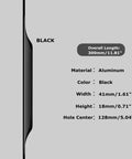 5 Pack Concealed Finger Pulls For Cabinets And Drawers, black aluminum, 300mm length, side view with dimensions and features