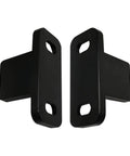 Set of 2 black aluminum floor guides for sliding barn doors and bypass systems, anodized finish, durable 1/8 inch arm thickness