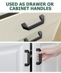4 Pack Aluminum Rectangular Industrial Pull Handles With 90mm Hole Spacing for drawers and cabinets shown in use