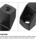 Close-up of Two Pack Rectangular Aluminum Alloy Pull Handles With 120mm Hole Center in black finish, showing corrosion-resistant material.