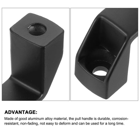 Close-up of Two Pack Rectangular Aluminum Alloy Pull Handles With 120mm Hole Center in black finish, showing corrosion-resistant material.