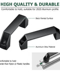 Image of 4 pack aluminum rectangular industrial pull handles with 90mm hole spacing for 20 series European standard aluminum extrusion profile.