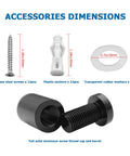 Aluminum Solid Sign Standoff Screws 12 Pack Five Eighths By Three Quarters Inch For Acrylic And Glass Displays Black Anodized