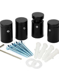 Side Clamp Standoffs Three Quarter By One Inch Black Aluminum Edge Grip For Glass Burglarproof Sign Hardware Pack Of Four