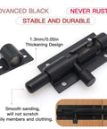 Beefy 2 Inch Black Aluminum Slide Bolt Latch For Doors And Gates, Heavy Duty Barrel Lock With Screws Included, Rust Resistant