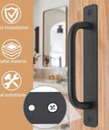 Center Hole Gate Handle For Sliding Barn Doors Pocket Doors And Bifold Closets Black Aluminium Door Pull 5 Inch Long