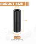 12 Pack Aluminum Spacers For Quarter Inch Screws Durable Aluminum Build One Quarter Inch Inner Diameter One Half Inch Outer Diameter One And A Half Inches Long Unthreaded Standoff Bushings Black Finish