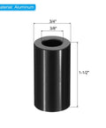 Heavy Duty Aluminum Spacers M10 Five Pack With Three Quarter Inch Outer Diameter And One And A Half Inch Length Black Anodized Standoffs