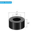 Durable Aluminum Spacers Set, Five Pack From PATIKIL, M12 Aluminum Spacers With One Inch Outer Diameter And One Half Inch Length