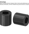 Black aluminum spacers from the Heavy Duty Aluminum Spacer Set M8 One Third Inch Bolts 8 Pcs, 8.2mm ID X 16mm OD X 16mm Length.