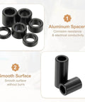Six Piece Aluminum Spacers Set With Quarter Inch Inner Diameter And Half Inch Outer Diameter Three Quarter Inch Length Unthreaded Round Standoff Bushings For Quarter Inch Screws And Bolts Black Patikil showing corrosion resistance and smooth surface.
