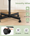 Premium Aluminum Tattoo Tray On Wheels For Salons And Clinics, 36 Inch Rolling Service Cart base showing 360-degree wheels