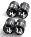Aluminum Alloy Tire Valve Stem Caps 4 Pack Black, Anodized Finish, Corrosion Resistant And Wear Protection, with car logo
