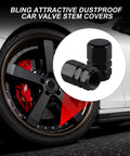 Aluminum Tire Stem Valve Caps Hexagon Shape Dustproof Wheel Valve Covers 4 Pieces Universal For SUV Car Bike Motorcycle