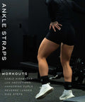 Person using Ankle Straps For Cable Machines With Neoprene Padding for glute workouts at the gym.