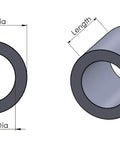Black anodized aluminum spacer delivers precise, corrosion resistant mounting with a 3/4 inch outer diameter and 3/8 inch bore diagram