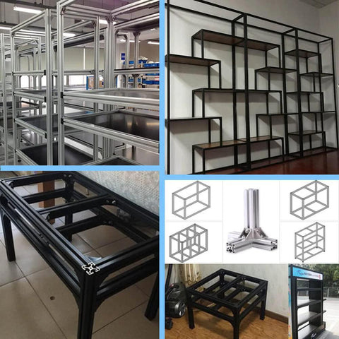 4 Piece 4040 Aluminum T Slot Extrusion Profile Set Black Anodized 59 Inches Long 1500mm in DIY shelving and table frames