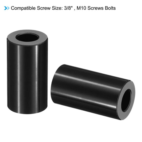 Heavy Duty Aluminum Spacers M10 Five Pack With Three Quarter Inch Outer Diameter And One And A Half Inch Length Black Anodized Standoffs