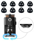 Self Adhesive Appliance Casters For Kitchen Appliances And Furniture Sliders 360 Degree Rotating Rollers For Coffee Machines Blenders Ovens And More Easy Installation On Tile Or Hardwood Floors 8 Pieces Black shown on coffee machine