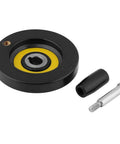 Rear Hand Wheel For Lathe And Milling Machines With Removable Revolving Handle In Black Bakelite Round 12x80mm, components shown