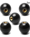 Five Pack 3/8-16 Threaded Ball Knobs For Lawn Mowers 1-3/8 Inch Diameter Bakelite Thermoset Handle Black