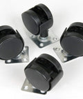 6856SW Set Of 4 Black Ball Caster Wheels For Arts And Crafts Storage Compatible With Super Satchel Cube, 250 Lb Capacity