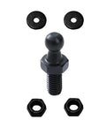 5pcs 10mm Ball Studs with Hardware, M6 Ball Screws 6mm Female Thread x 1/2" Long Shank for Gas Struts Lift Support Strut Fitting (Black, M6 5pcs) shown with nuts and washers
