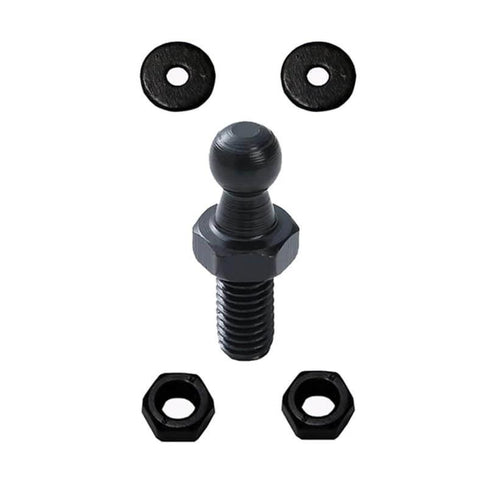5pcs 10mm Ball Studs with Hardware, M6 Ball Screws 6mm Female Thread x 1/2" Long Shank for Gas Struts Lift Support Strut Fitting (Black, M6 5pcs) shown with nuts and washers