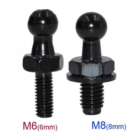 5pcs 10mm Ball Studs with Hardware, M6 Ball Screws 6mm Female Thread x 1/2" Long Shank for Gas Struts Lift Support Strut Fitting