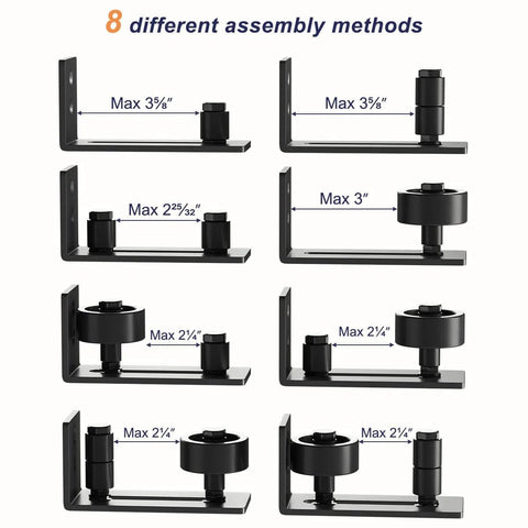 Sliding Barn Door Floor Guide for Bottom Adjustable Roller - 8 Setup Options for DIYers - Flush Design Bottom Flat Barn Door