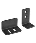 Floor Guide For Sliding Barn Doors Two Pack In Carbon Steel With Flexible Adjustable U Bracket And Flush Bottom Mount Flat Swing Stopper Black Finish