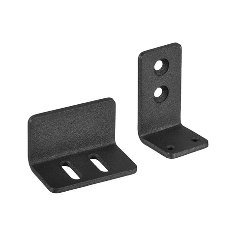 Floor Guide For Sliding Barn Doors Two Pack In Carbon Steel With Flexible Adjustable U Bracket And Flush Bottom Mount Flat Swing Stopper Black Finish
