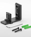 Sliding Barn Door Bottom Floor Guide with Adjustable Roller, wall mount, steel, black finish, includes screws and wrench, 1-Pack.