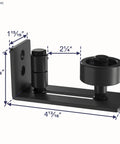 Sliding Barn Door Floor Guide for Bottom Adjustable Roller - 8 Setup Options for DIYers - Flush Design Bottom Flat Barn Door Floor Guide Stay Roller (Black) 1PCS product image with dimensions and measurements.