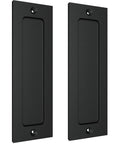 7 Inch Sliding Barn Door Handle Flush Pull For Sliding Doors Cabinets Closets And Drawers Black Set Of 2 Heavy Duty Satin Black Finish