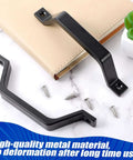 2 Pack Black Barn Door Handle 6.1 Inch Door Pull Handle For Indoor Outdoor Sliding Doors, screws included, on table