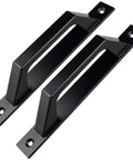 Sliding Barn Door Handle For Wooden Doors 19.6 Cm Long, Antique Two-Piece Door Pull In Matte Black Finish, front view.