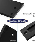 Close-up of 7 Inch Black Barn Door Handle Finger Pull Set showing flat bottom design and rust-resistant finish.