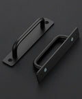 Barn Door Handles 2 Pack Sliding Door Handle 5" Hole Center Barn Door Handles Black Cabinet Handles Door Pull Handle Zinc Alloy Door