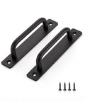 Barn Door Handles 2 Pack Sliding Door Handle 5" Hole Center Barn Door Handles Black Cabinet Handles Door Pull Handle Zinc Alloy