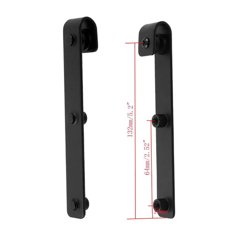 4 Piece Sliding Barn Door Hardware Kit in Black with I Shape Hangers and Mounting Accessories for Easy Installation Iron Construction