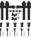 6Ft Barn Door Hardware Kit Double Sliding Door System Black Carbon Steel Heavy Duty Track Rail J Shape Side Mounted Easy To Install For 36 Inch Closet Panel No Door Supports Up To 277 Lbs With Black Powder Coating