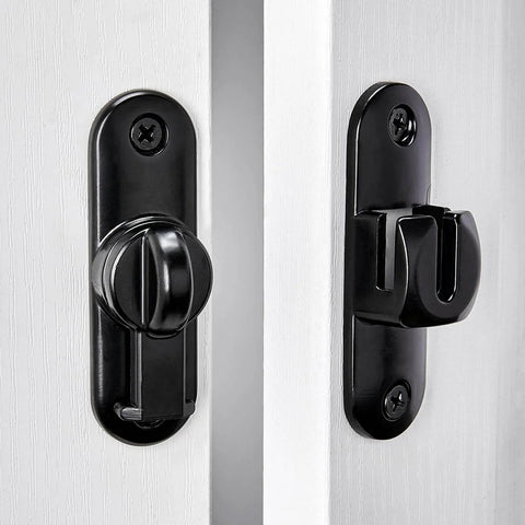 Black Barn Door Latches,90/180 Degree Gate Lock on white door, zinc alloy flip gate latches hardware, right angle door lock latch