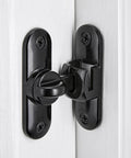 Black Barn Door Latches,90/180 Degree Gate Lock,Flip Gate Latches Hardware,Zinc Alloy Right Angle Door Lock Latch installed