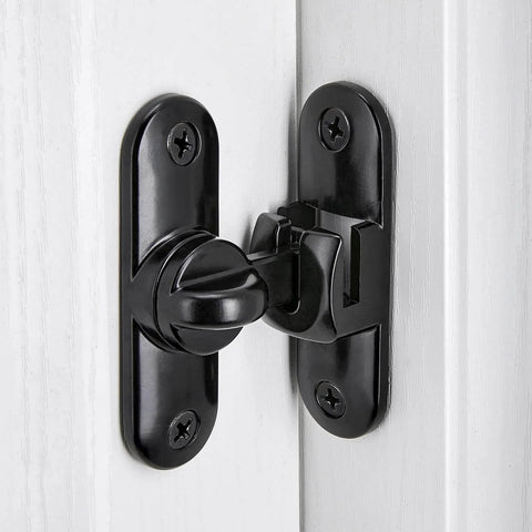 Black Barn Door Latches,90/180 Degree Gate Lock,Flip Gate Latches Hardware,Zinc Alloy Right Angle Door Lock Latch installed