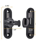 Black Barn Door Latches,90/180 Degree Gate Lock,Flip Gate Latches Hardware,Zinc Alloy Right Angle Door Lock Latch detailed measurements
