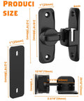 Dimensions of 90/180 Degree Barn Door Lock, Small Flip Gate Latches Hardware, Security Sliding Door Latch Lock in black